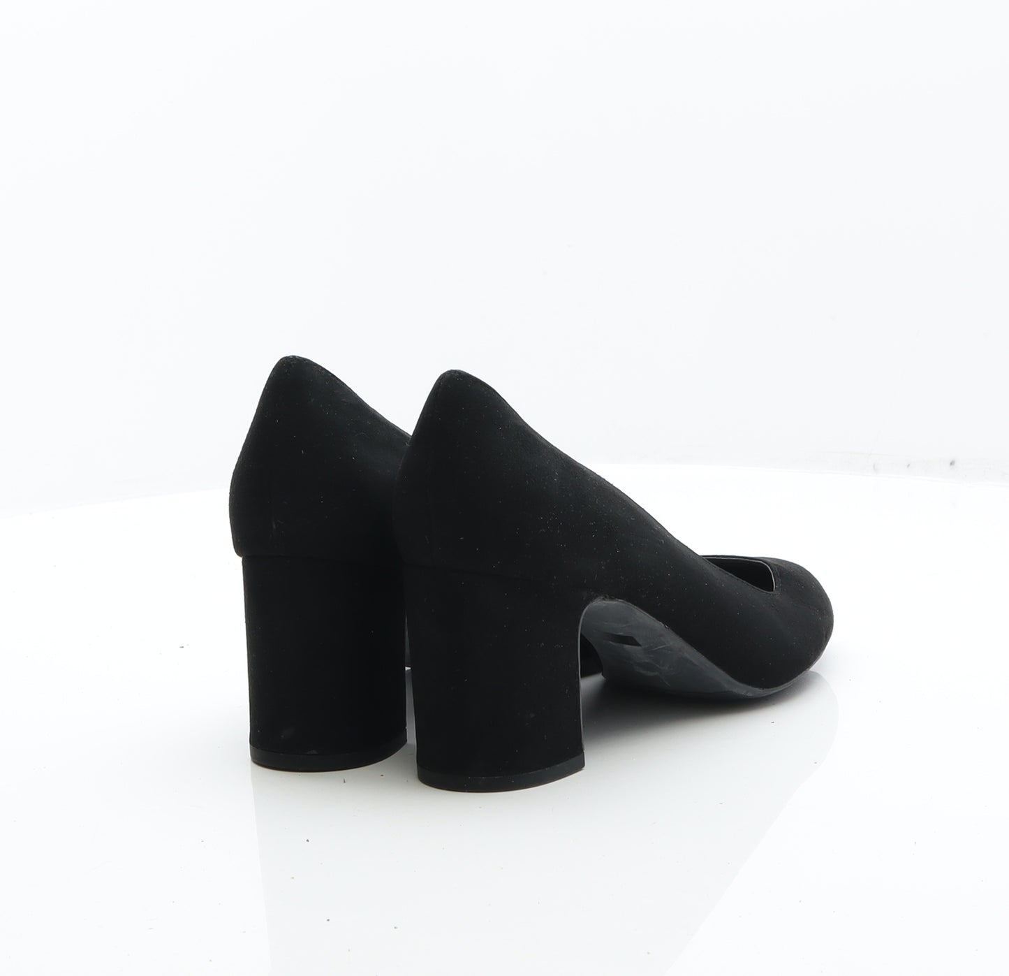 F&F Womens Black Suede Court Heel UK 7 41