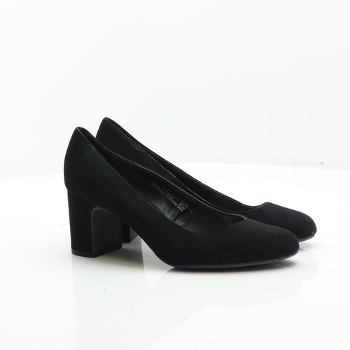 F&F Womens Black Suede Court Heel UK 7 41