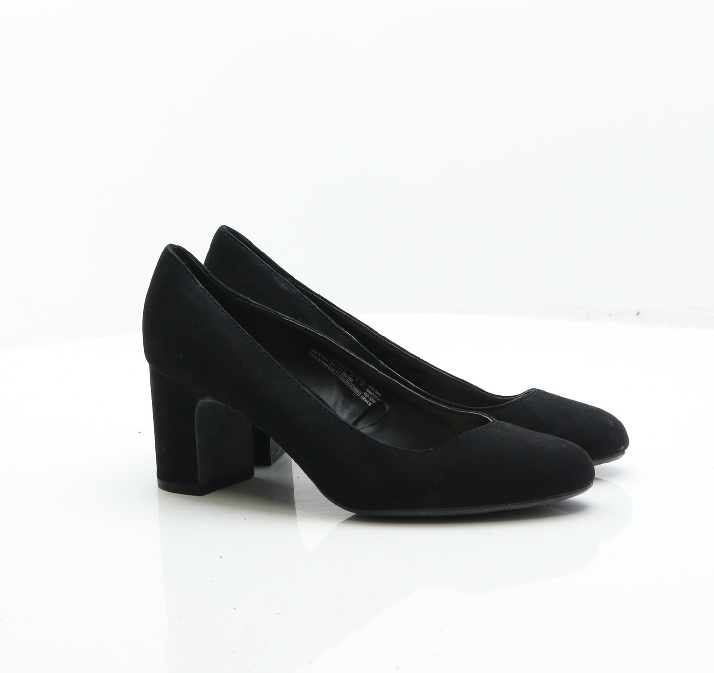 F&F Womens Black Suede Court Heel UK 7 41