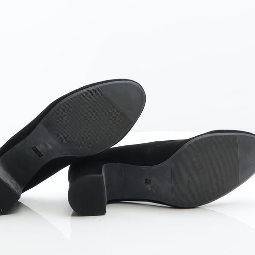 F&F Womens Black Suede Court Heel UK 7 41