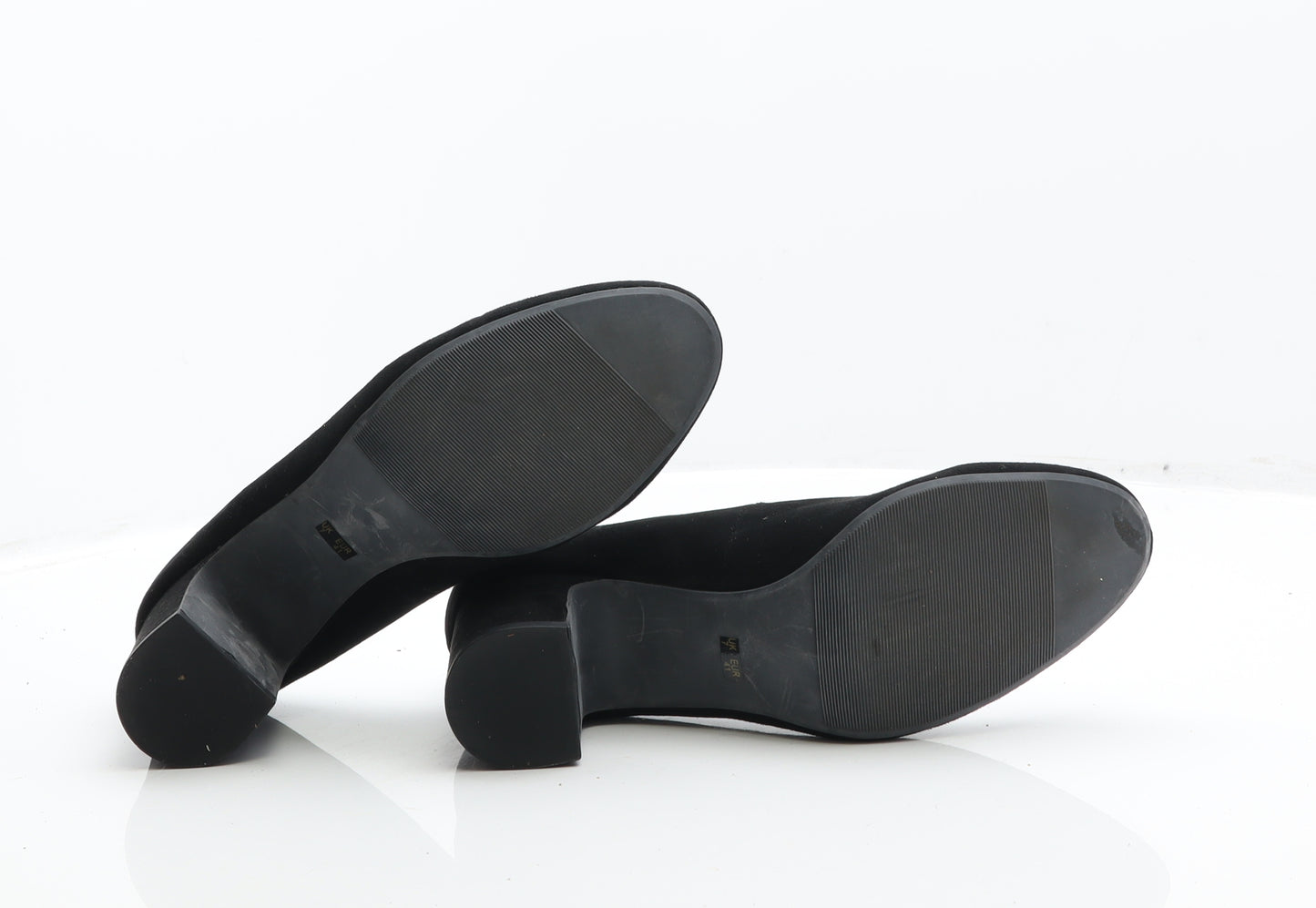 F&F Womens Black Suede Court Heel UK 7 41