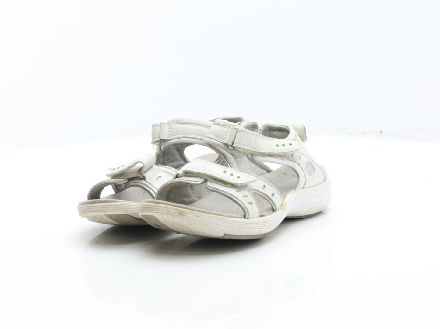 Clarks Womens White Leather Strappy Sandal UK 4