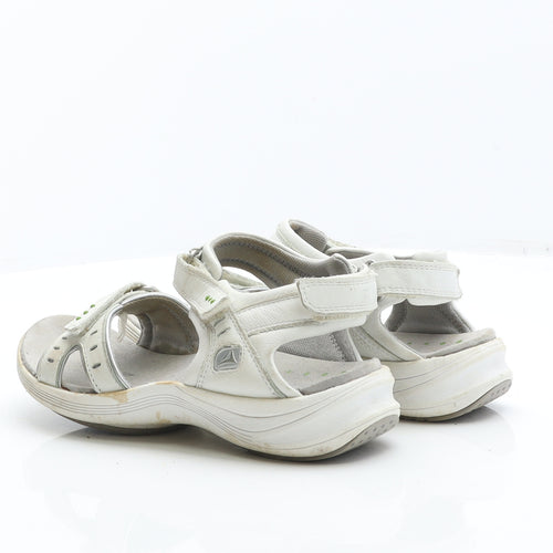 Clarks Womens White Leather Strappy Sandal UK 4