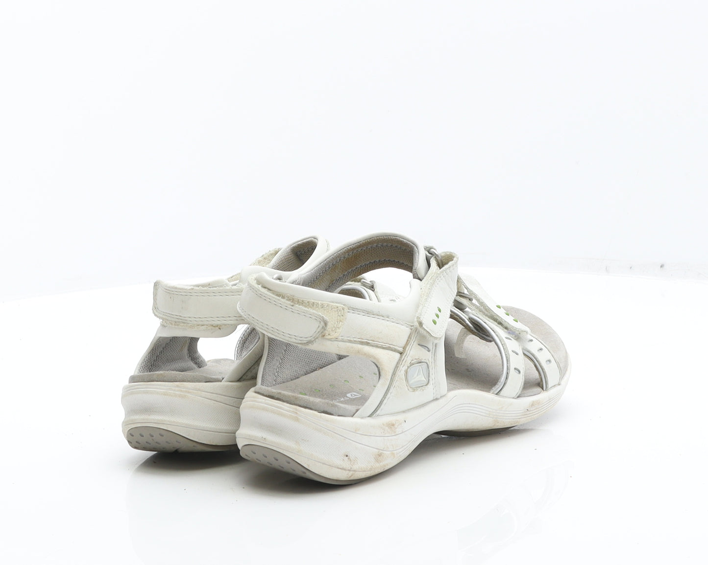 Clarks Womens White Leather Strappy Sandal UK 4