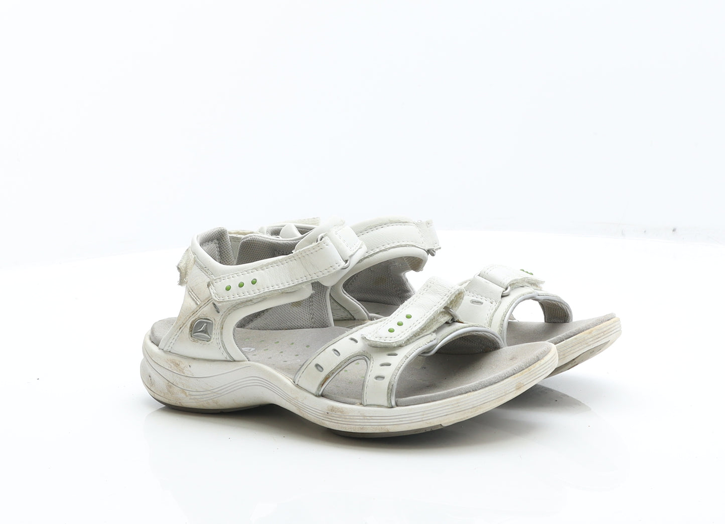 Clarks Womens White Leather Strappy Sandal UK 4