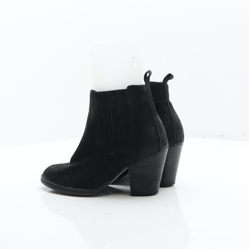 Topshop Womens Black Leather Bootie Boot UK 3 36