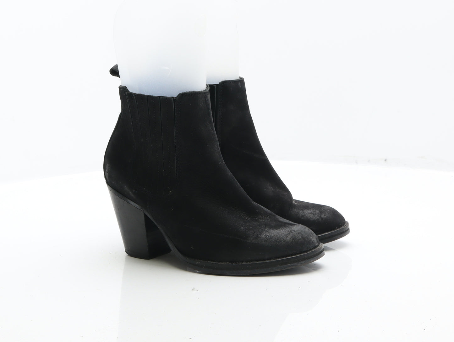 Topshop Womens Black Leather Bootie Boot UK 3 36