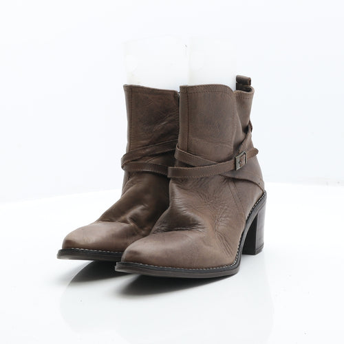 Faith Womens Brown Leather Cowboy Boot UK 4 37