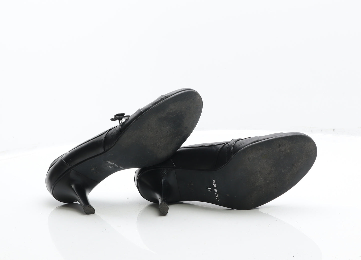 Principles Womens Black Leather Court Heel UK 4 37