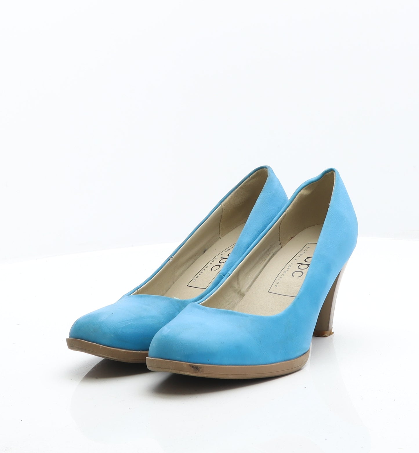 bpc Womens Blue Leather Court Heel UK 7 40
