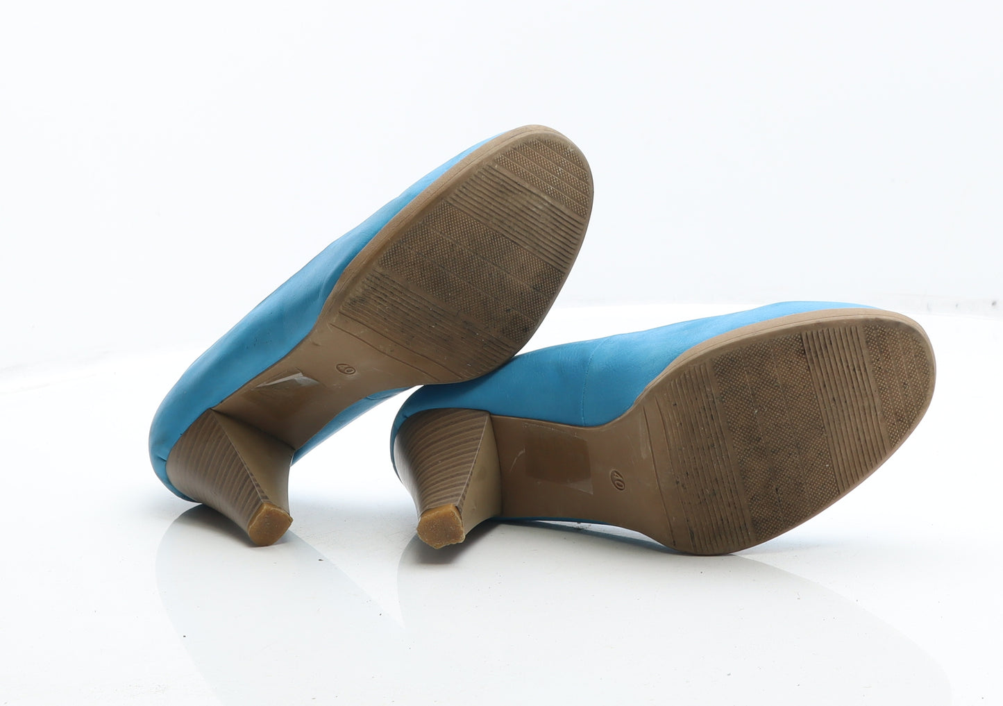 bpc Womens Blue Leather Court Heel UK 7 40