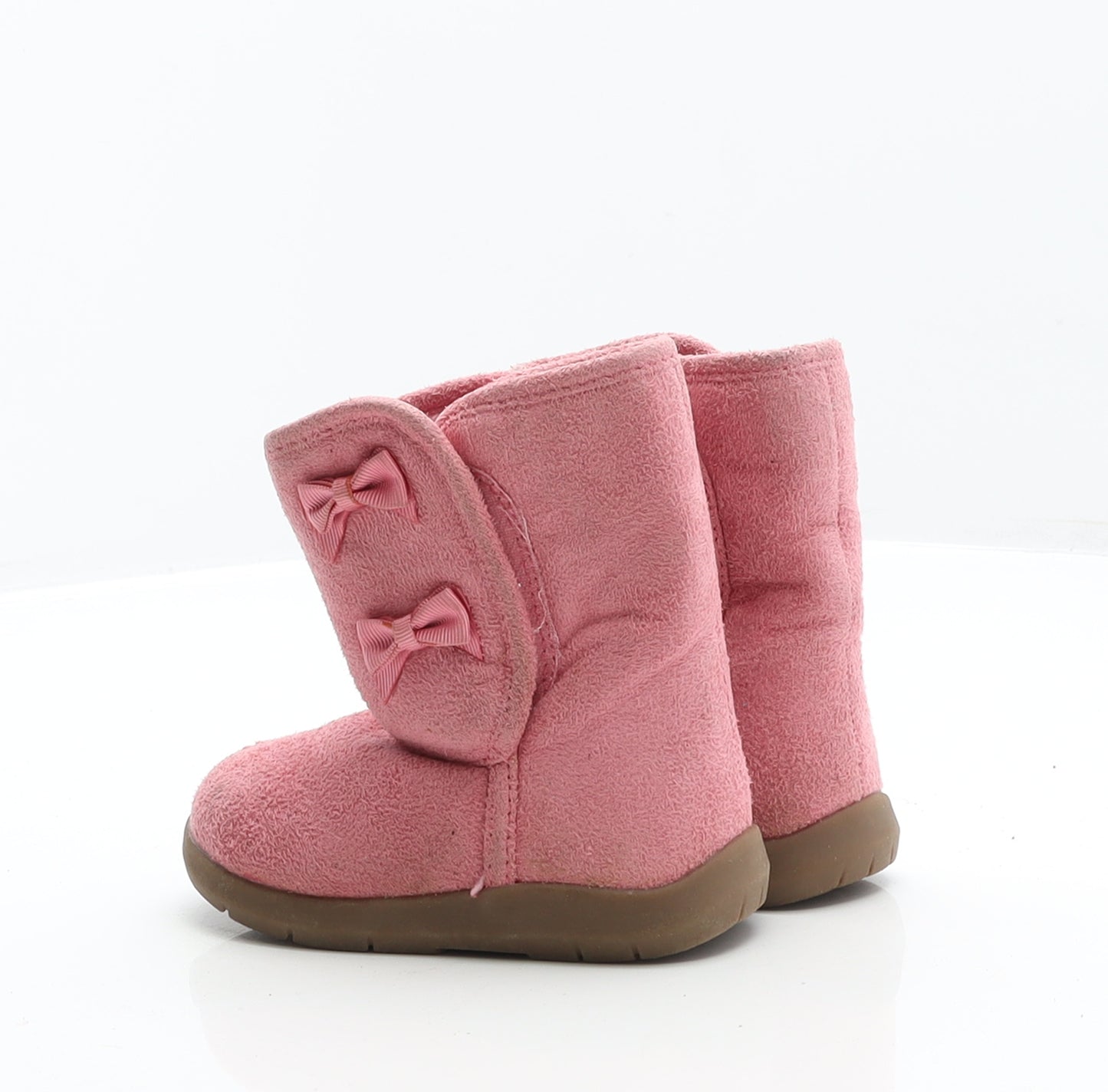 Preworn Girls Pink Synthetic Shearling Style Boot UK 5