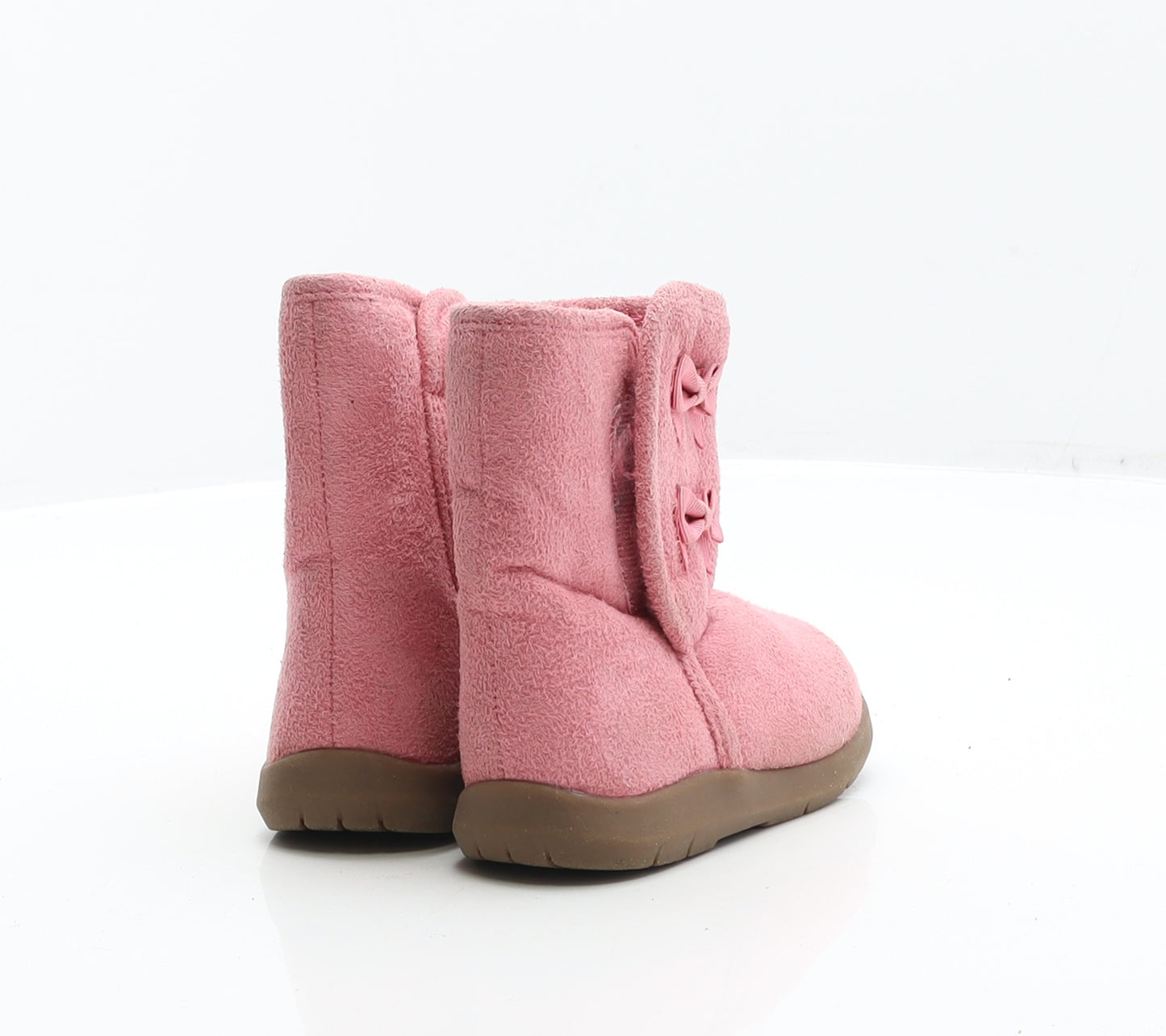 Preworn Girls Pink Synthetic Shearling Style Boot UK 5