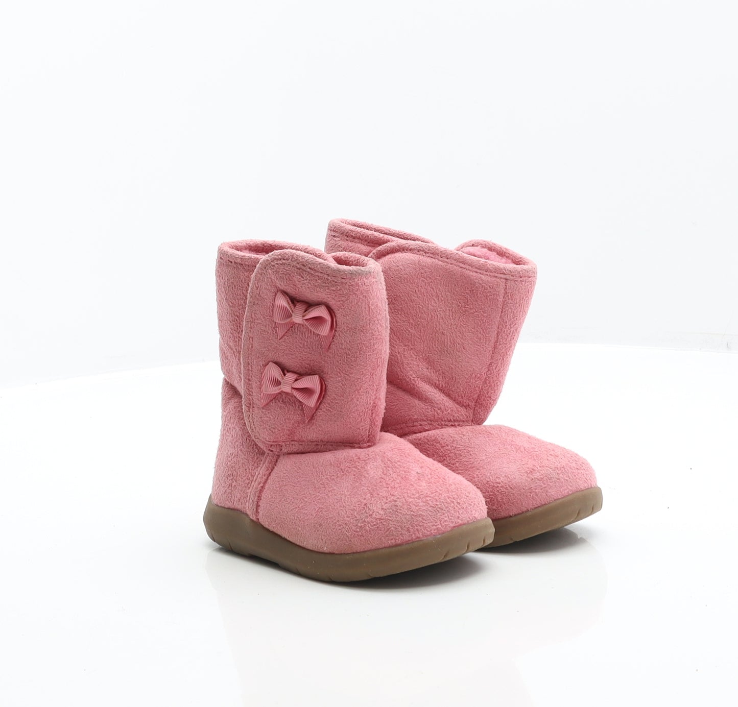 Preworn Girls Pink Synthetic Shearling Style Boot UK 5