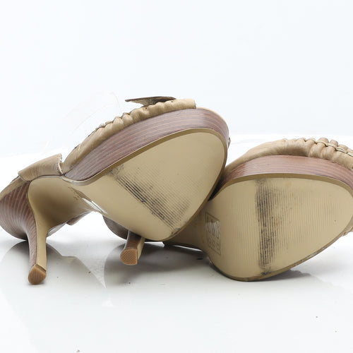 ASOS Womens Brown Leather Platform Heel UK 5 38