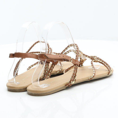 Atmosphere Womens Brown Leather Strappy Sandal UK 7 40