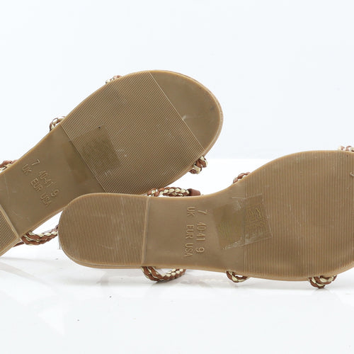 Atmosphere Womens Brown Leather Strappy Sandal UK 7 40