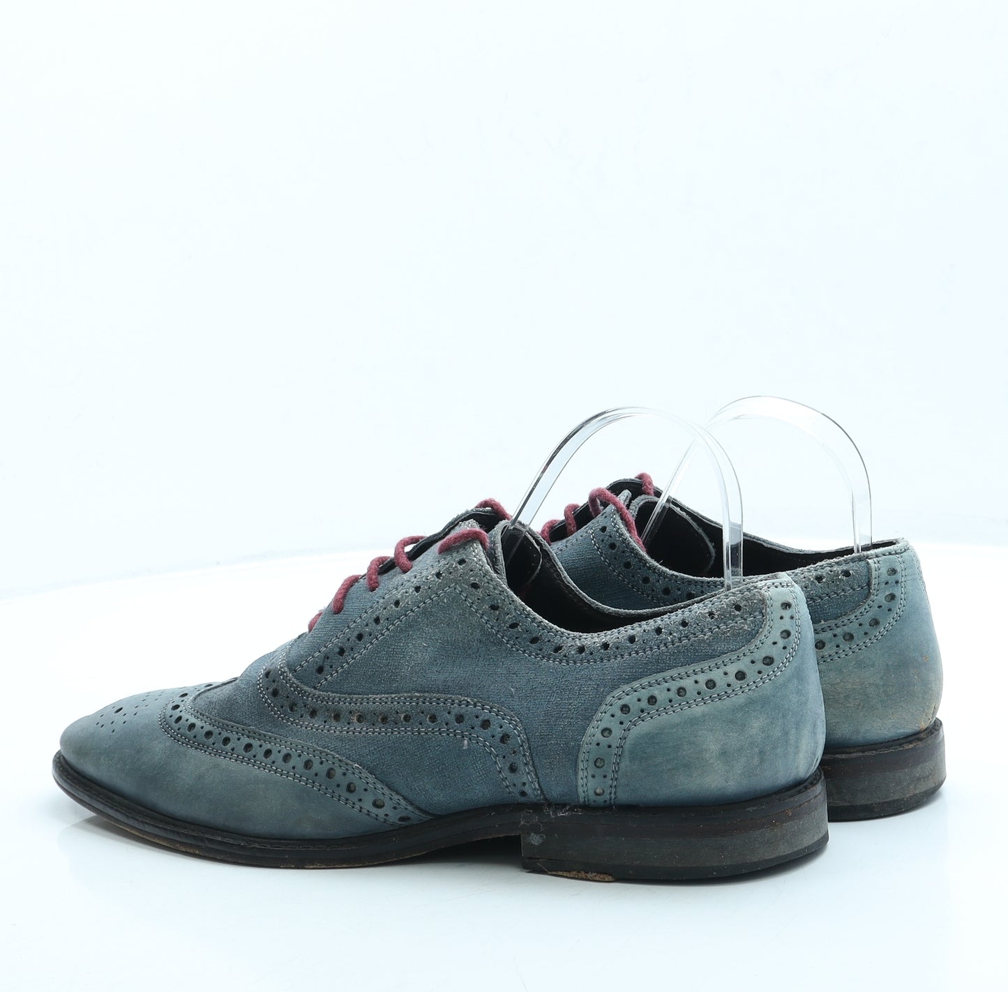 Jones Mens Blue Leather Oxford Casual UK 10 - Brogue style