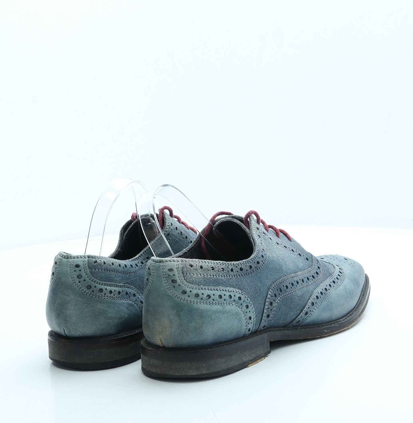 Jones Mens Blue Leather Oxford Casual UK 10 - Brogue style