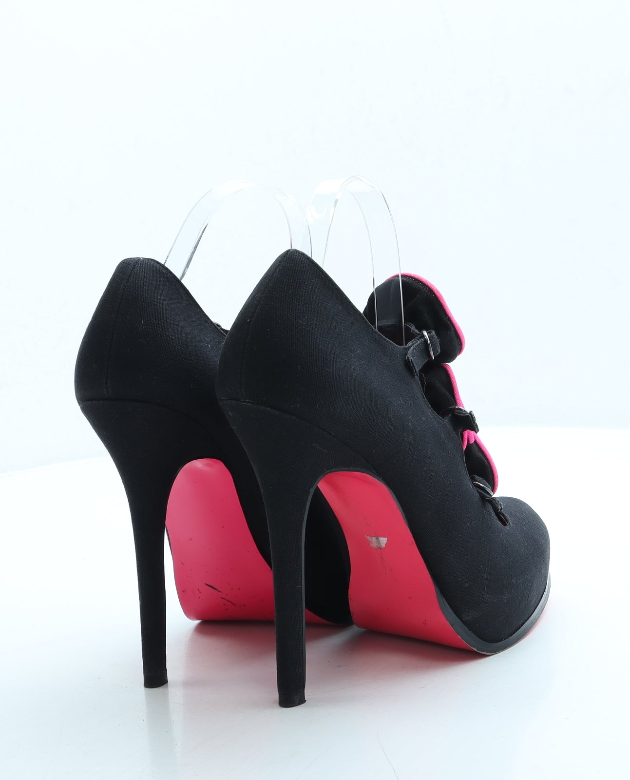 Love Label Womens Black Polyester Court Heel UK 7 40 - Flower