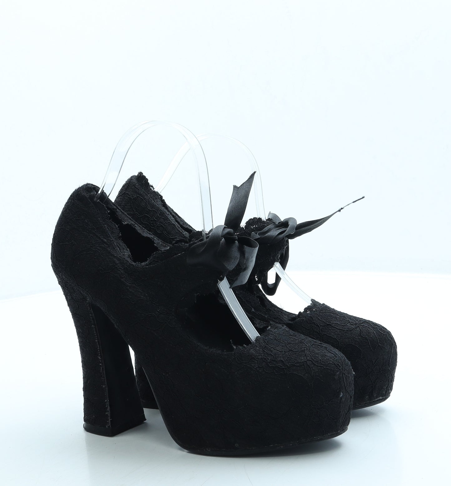 Demonia Womens Black Polyester Court Heel UK 9 US 11