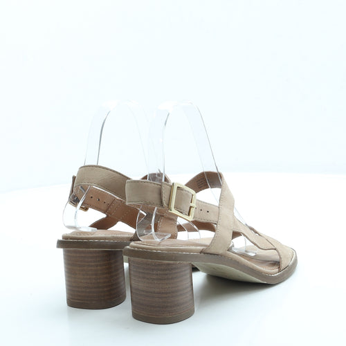 NEXT Womens Beige Leather Strappy Heel UK 3.5 36