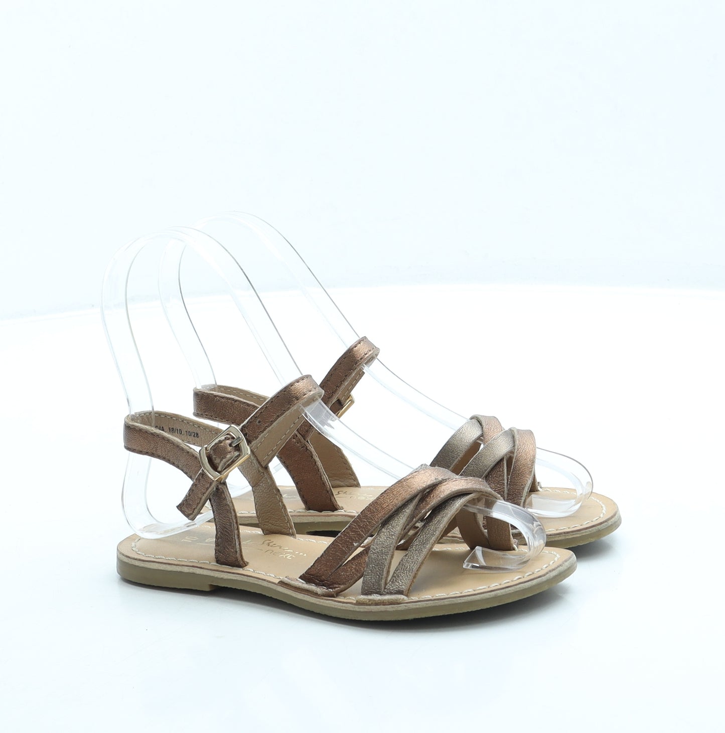 NEXT Girls Brown Leather Strappy Sandal UK 10