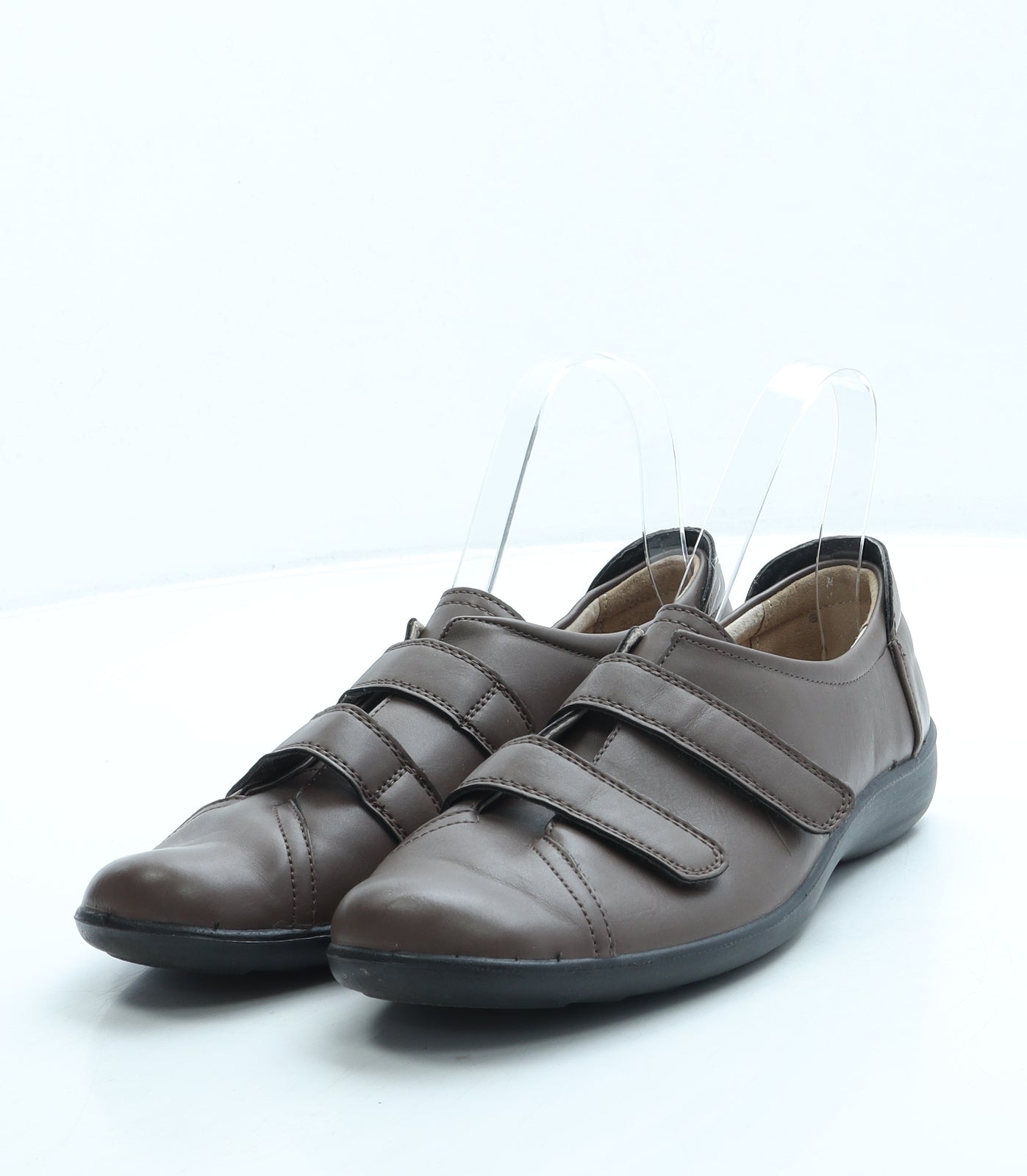 Cushion Walk Womens Brown Leather Trainer UK 5