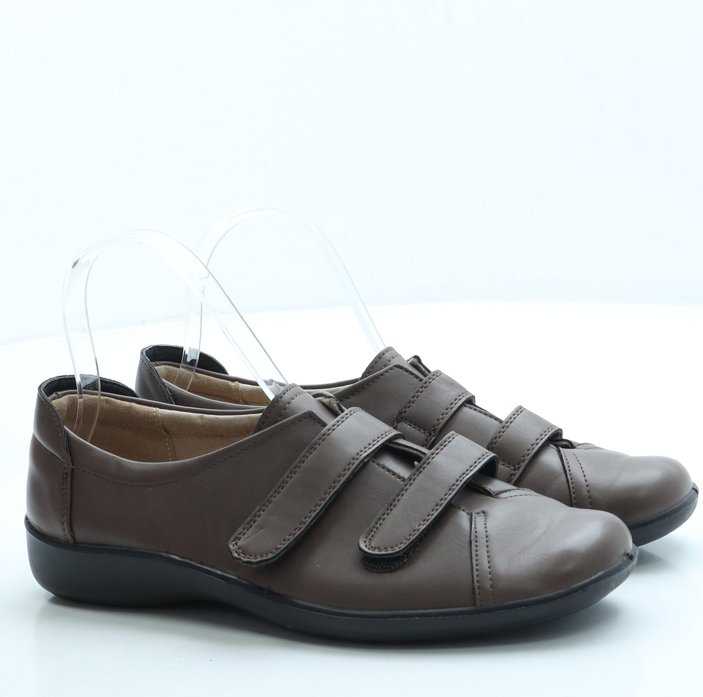 Cushion Walk Womens Brown Leather Trainer UK 5