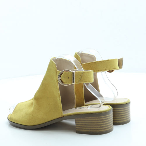 Primark Womens Yellow Suede Slingback Flat UK 4 37 US 6