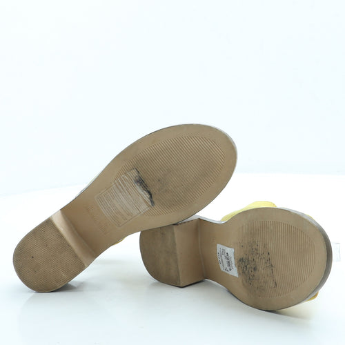 Primark Womens Yellow Suede Slingback Flat UK 4 37 US 6