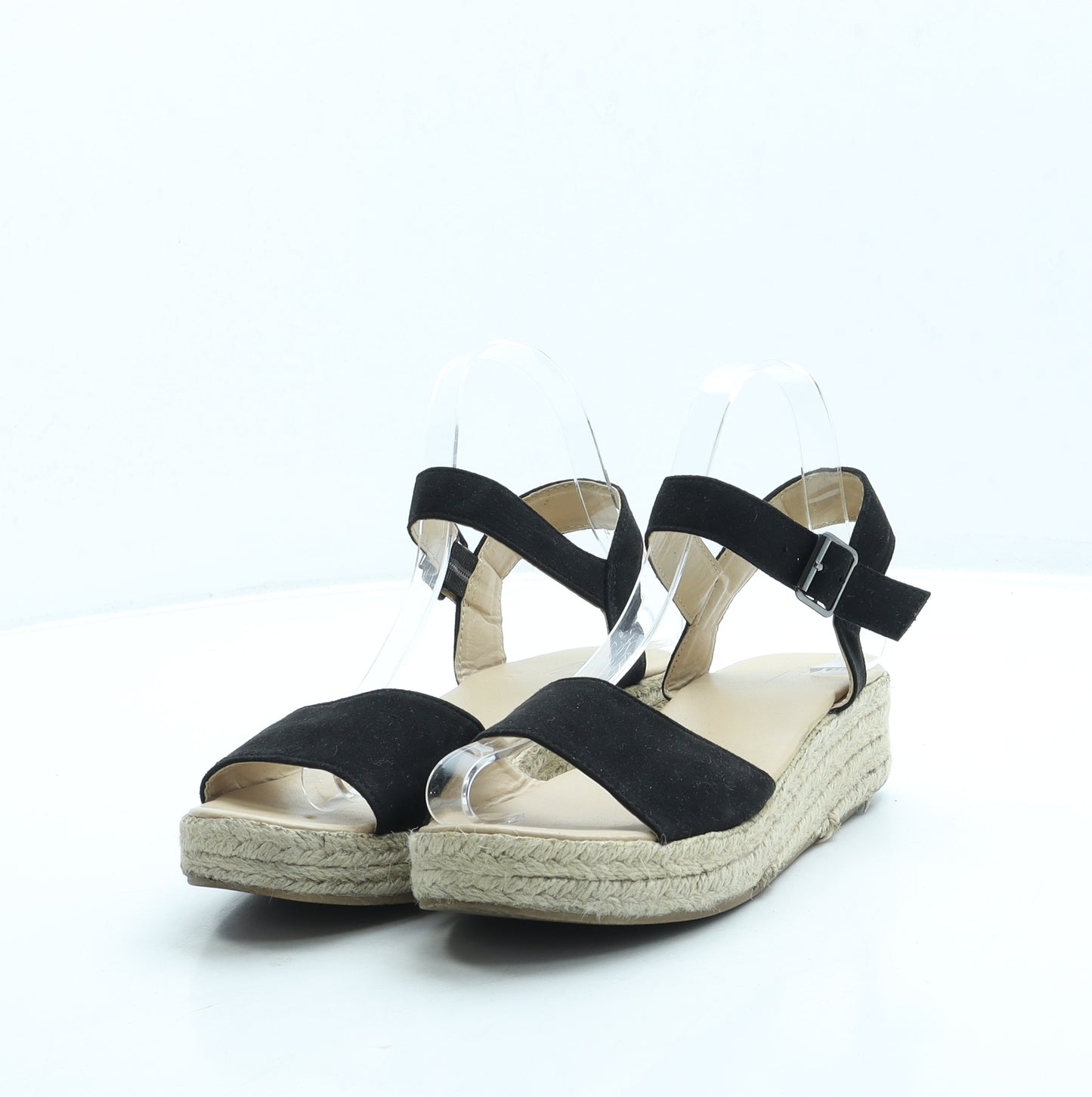 Papaya Womens Black Suede Espadrille Sandal UK 3 36