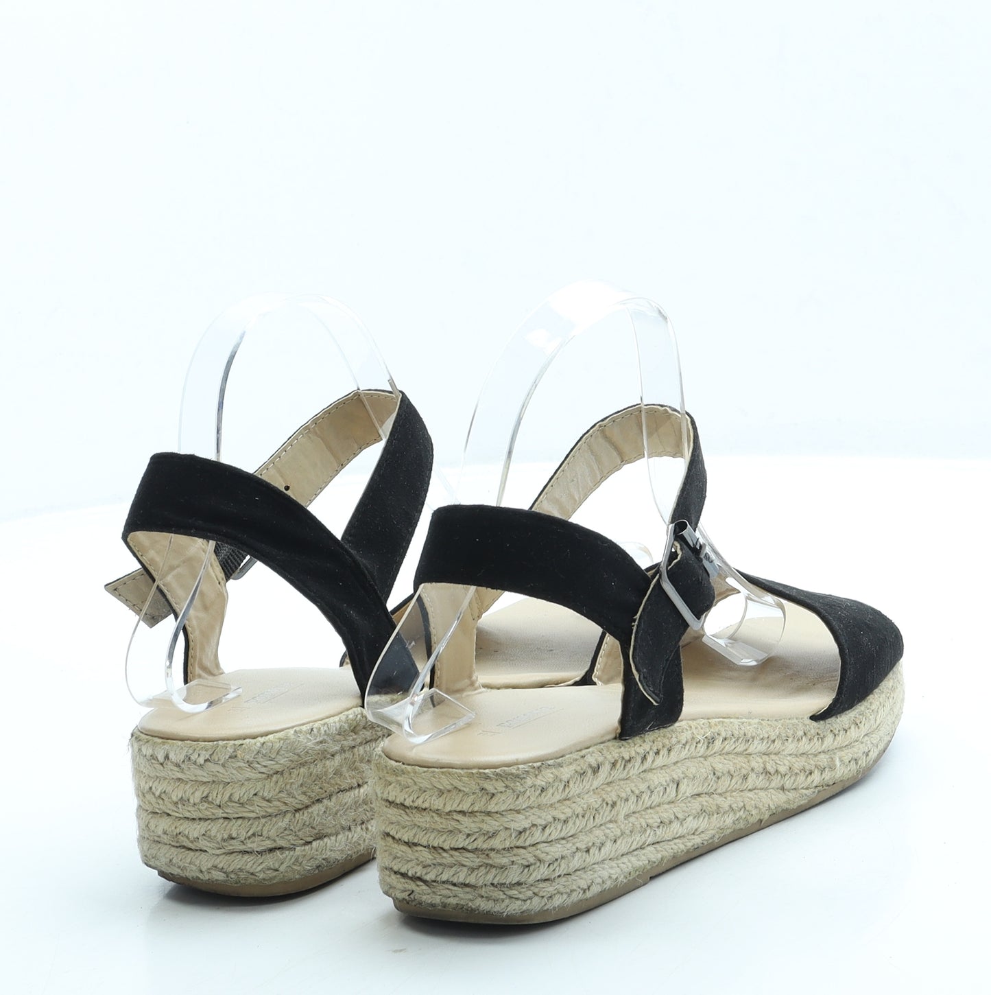 Papaya Womens Black Suede Espadrille Sandal UK 3 36