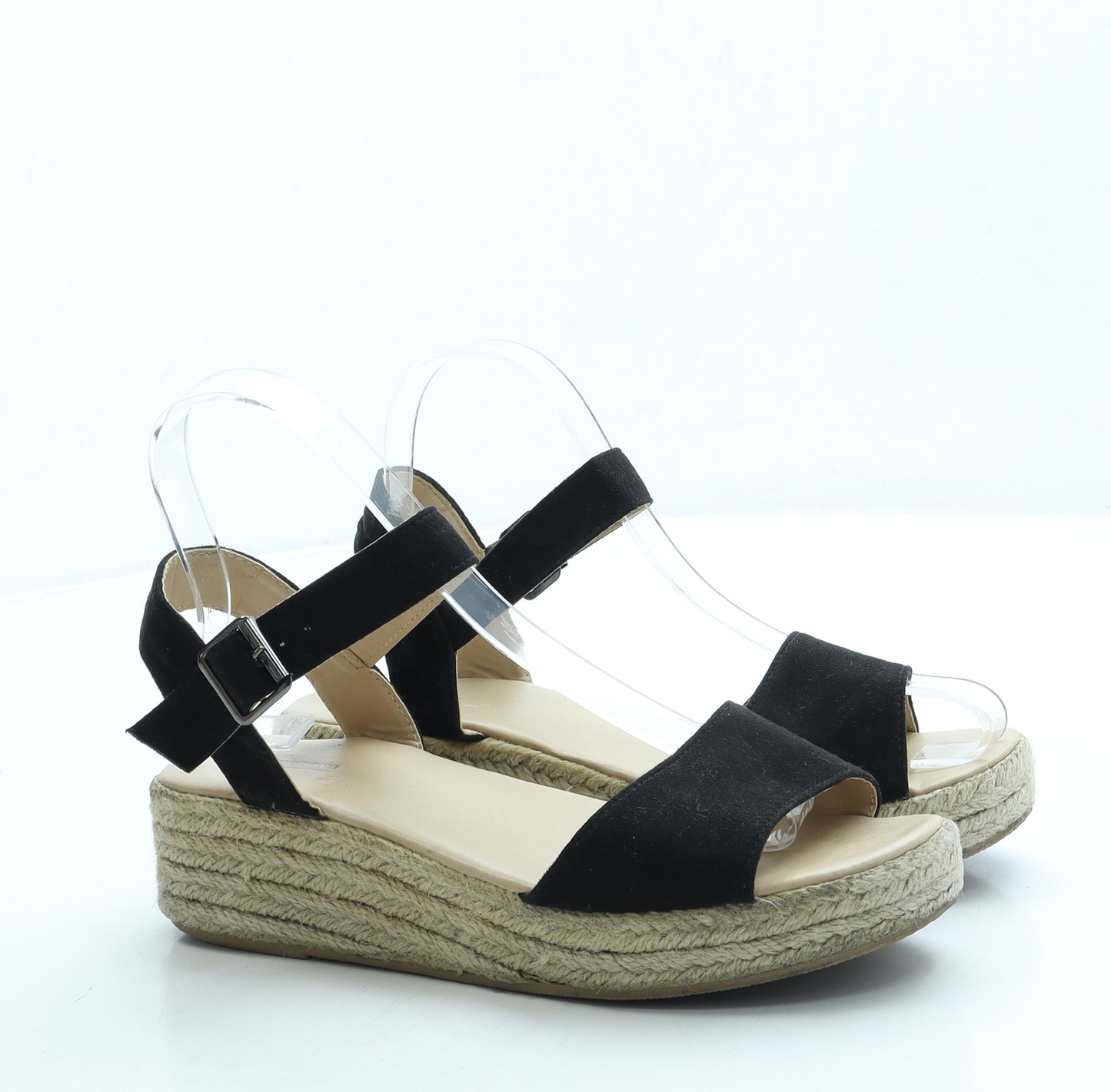 Papaya Womens Black Suede Espadrille Sandal UK 3 36