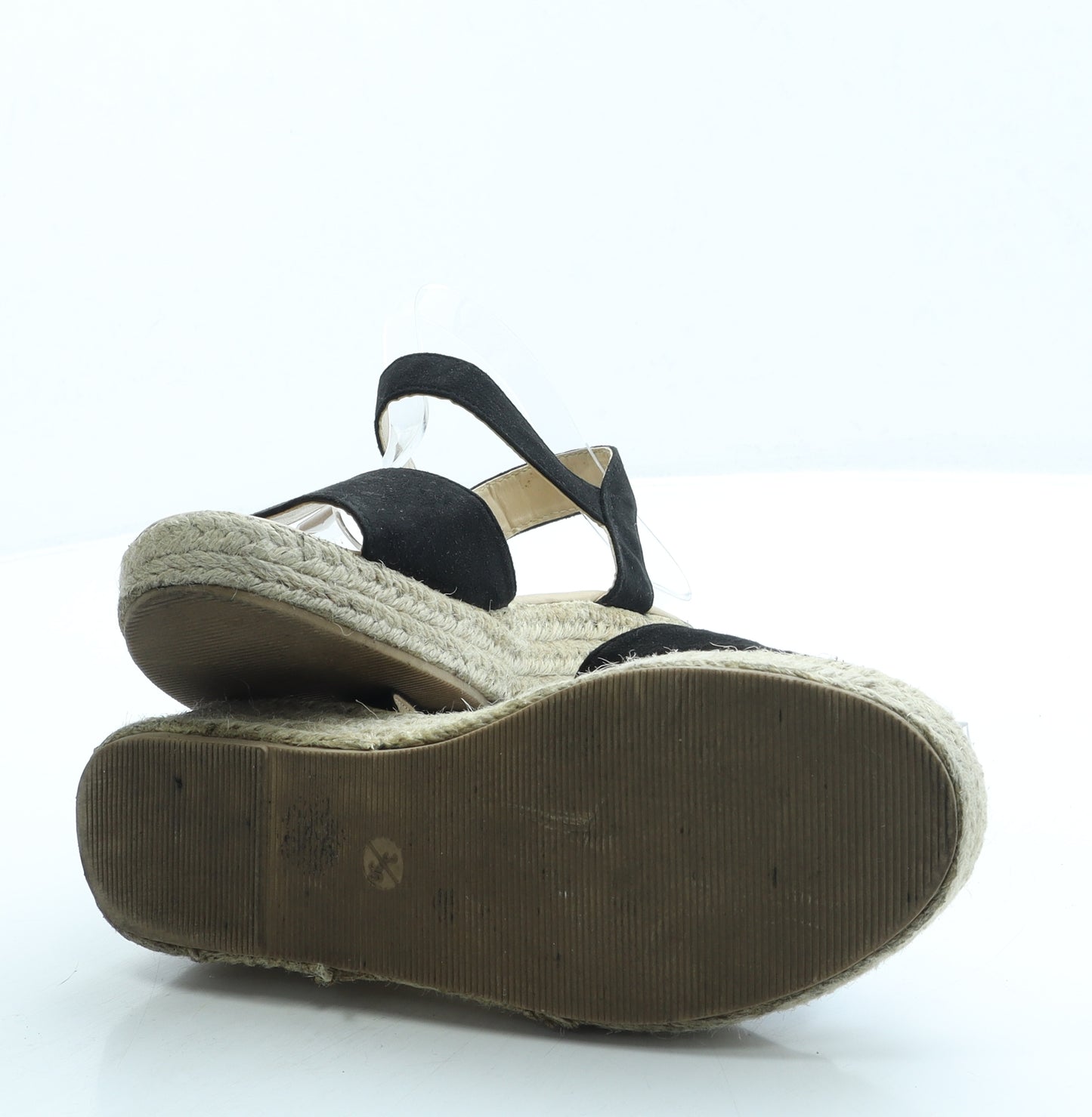 Papaya Womens Black Suede Espadrille Sandal UK 3 36