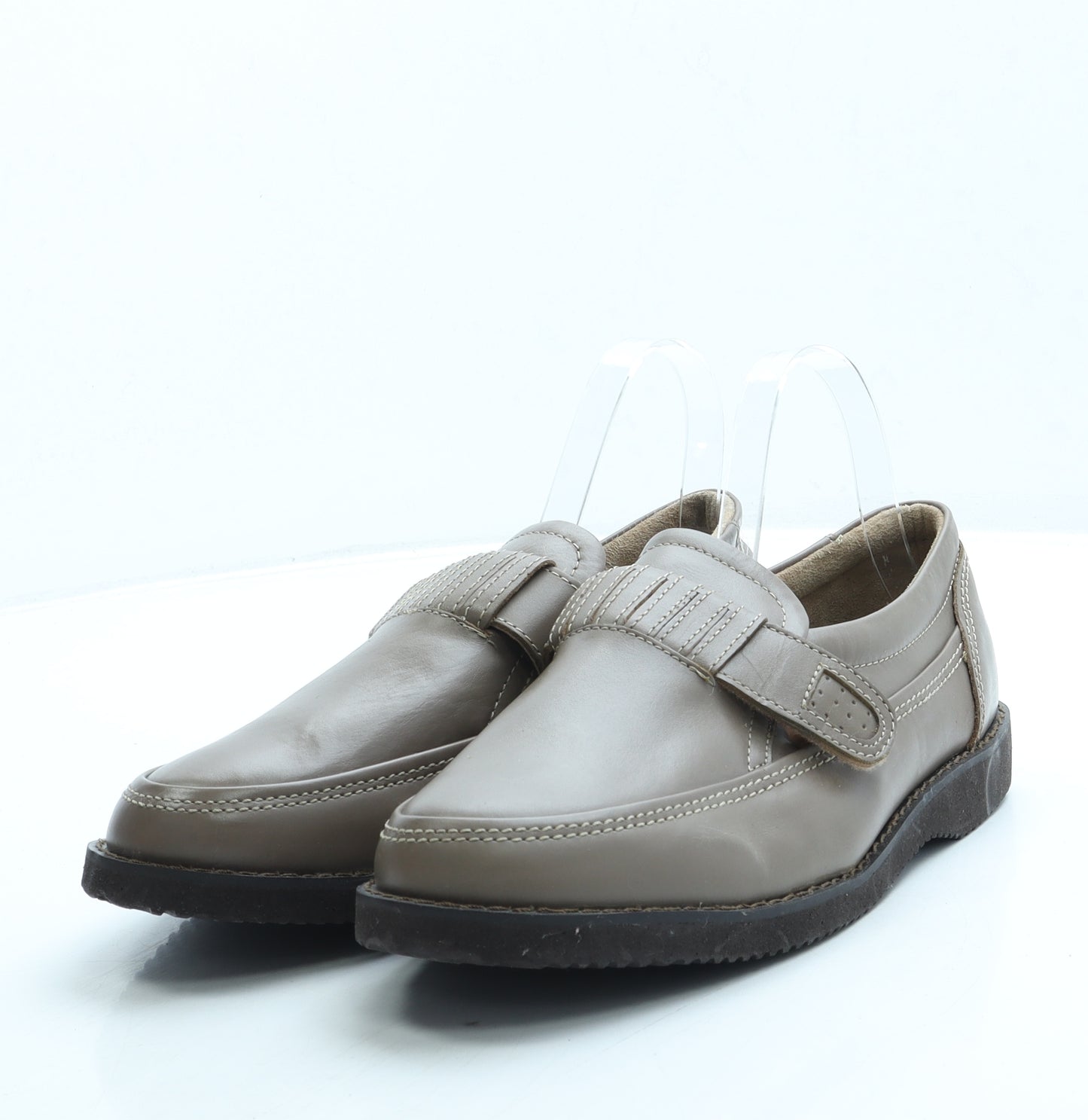 Trustyle Mens Beige Leather Slip On Casual UK 8