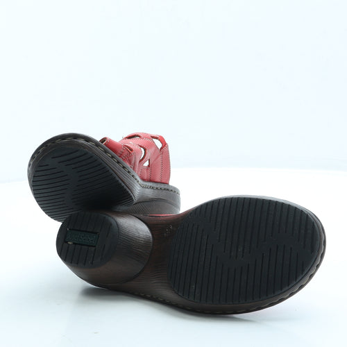 Josef Seibel Womens Red Leather Slip On Sandal UK 5 38