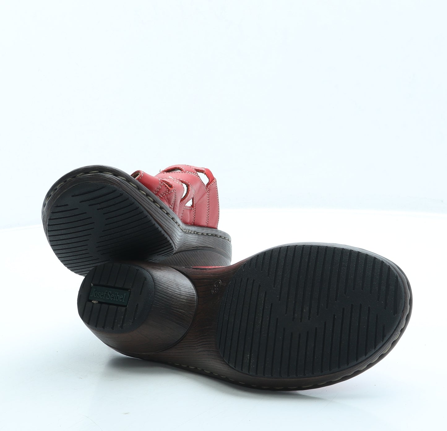 Josef Seibel Womens Red Leather Slip On Sandal UK 5 38