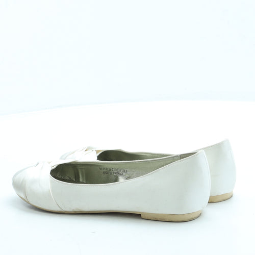 Preworn Girls Ivory Polyester Ballet Flat UK 3 - Bridal Party