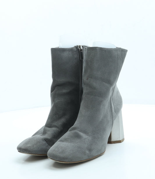 Papaya Womens Grey Suede Bootie Boot UK 6 39