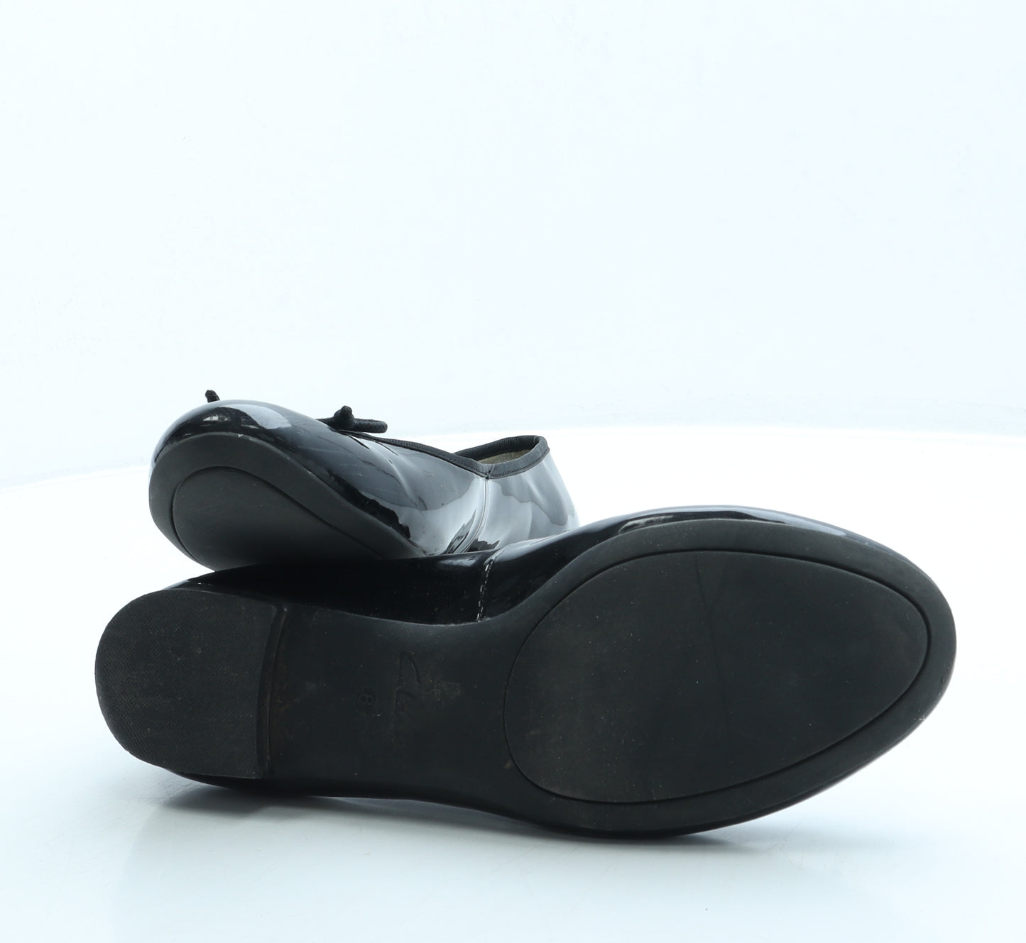 Clarks Womens Black Patent Leather Ballet Flat UK 8