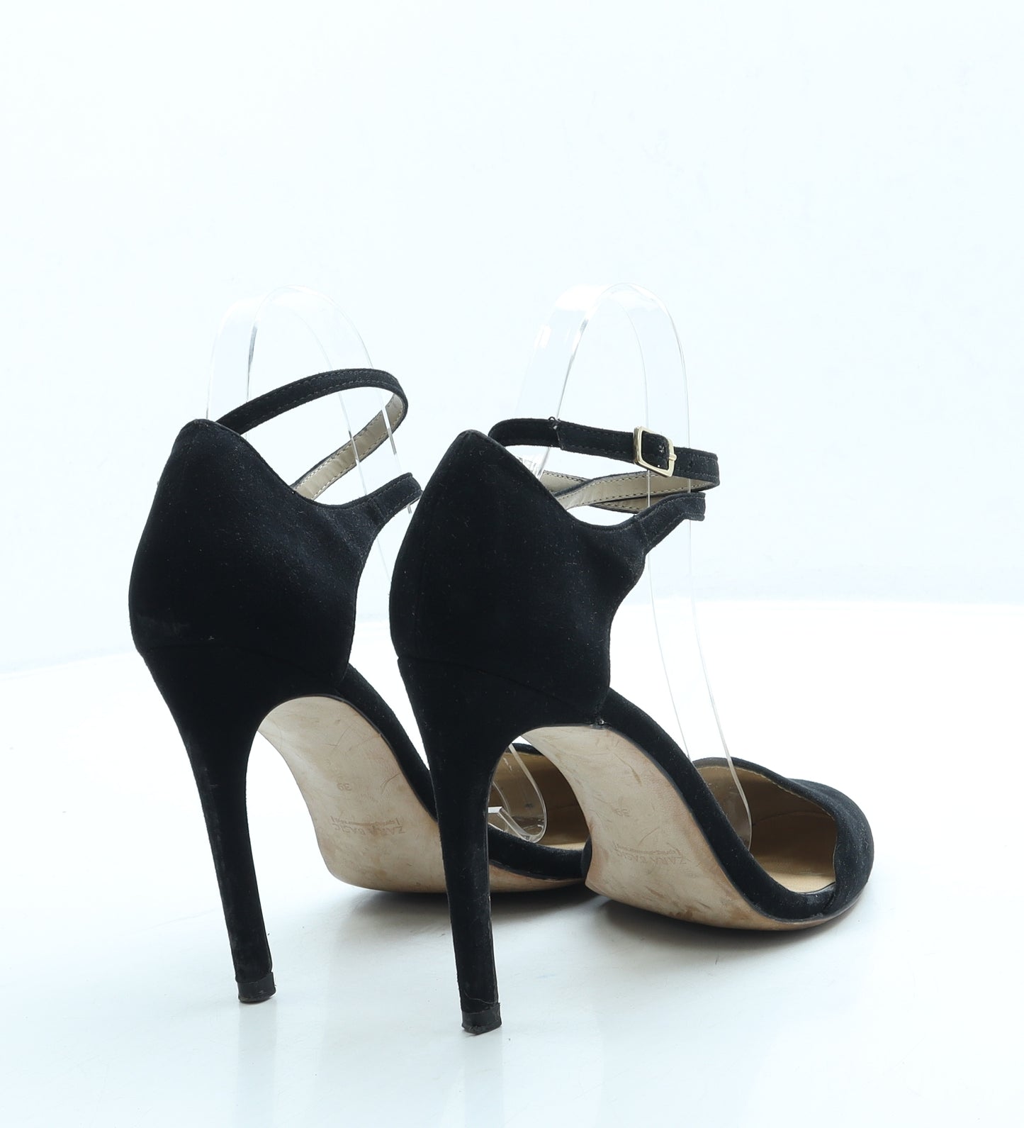 Zara Womens Black Suede Court Heel UK 6 39