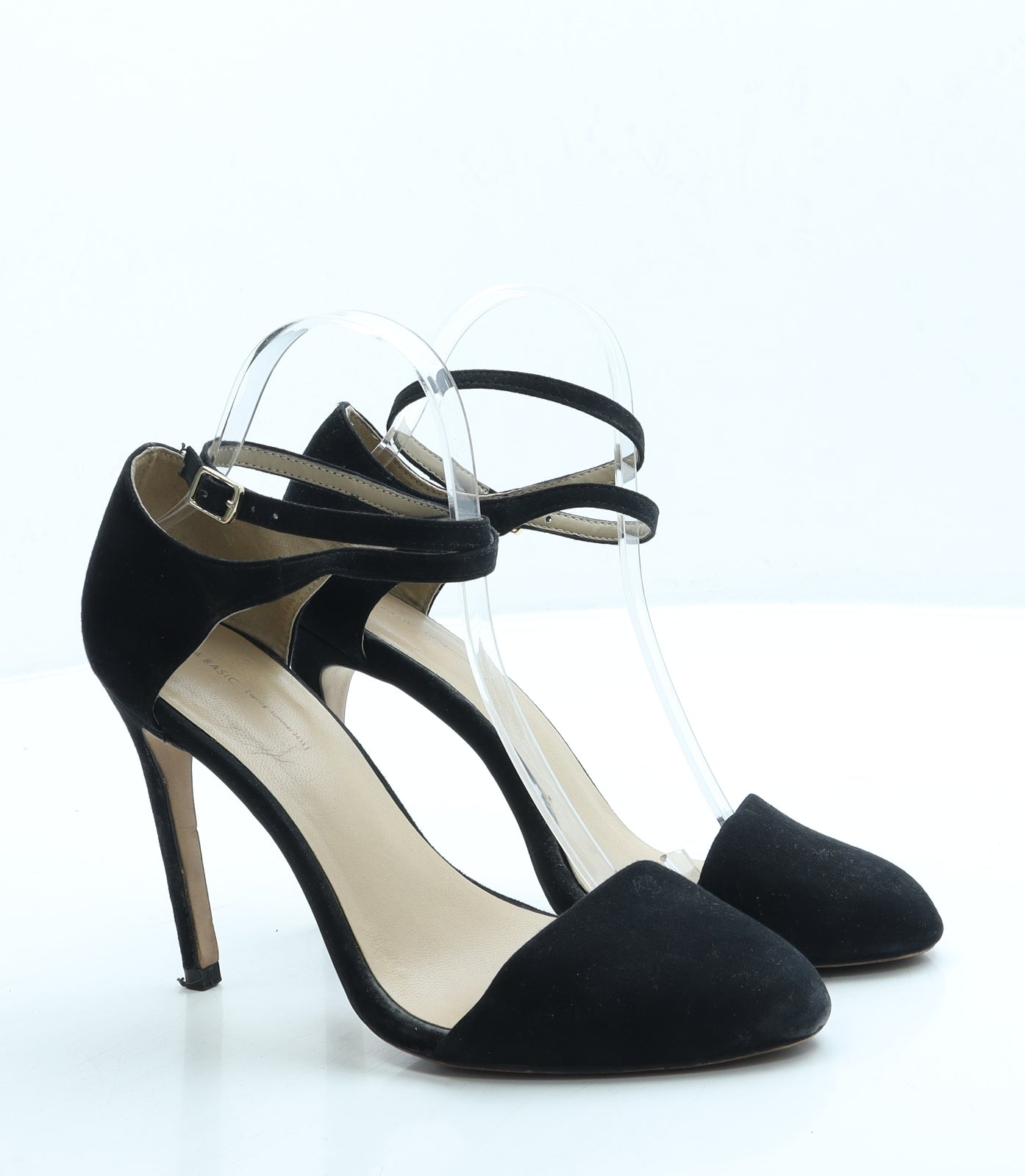 Zara Womens Black Suede Court Heel UK 6 39