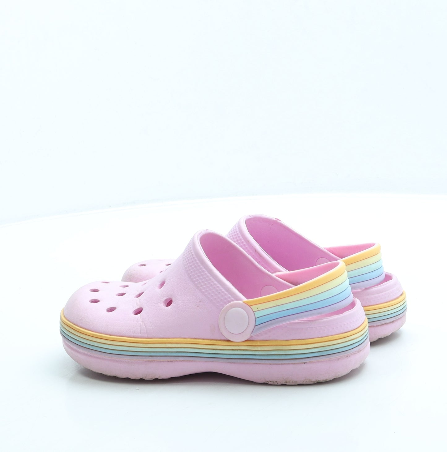 NEXT Girls Pink Rubber Clog Sandal UK 12 - Rainbow