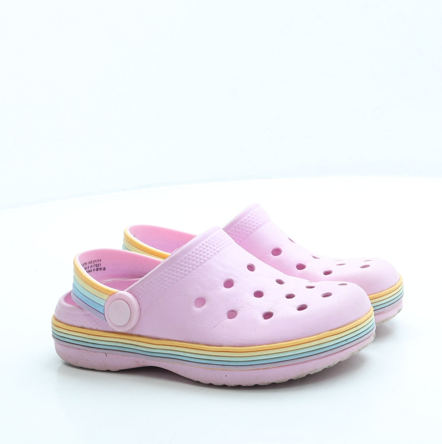 NEXT Girls Pink Rubber Clog Sandal UK 12 - Rainbow