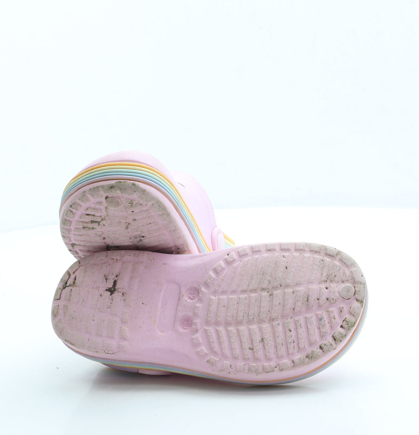 NEXT Girls Pink Rubber Clog Sandal UK 12 - Rainbow