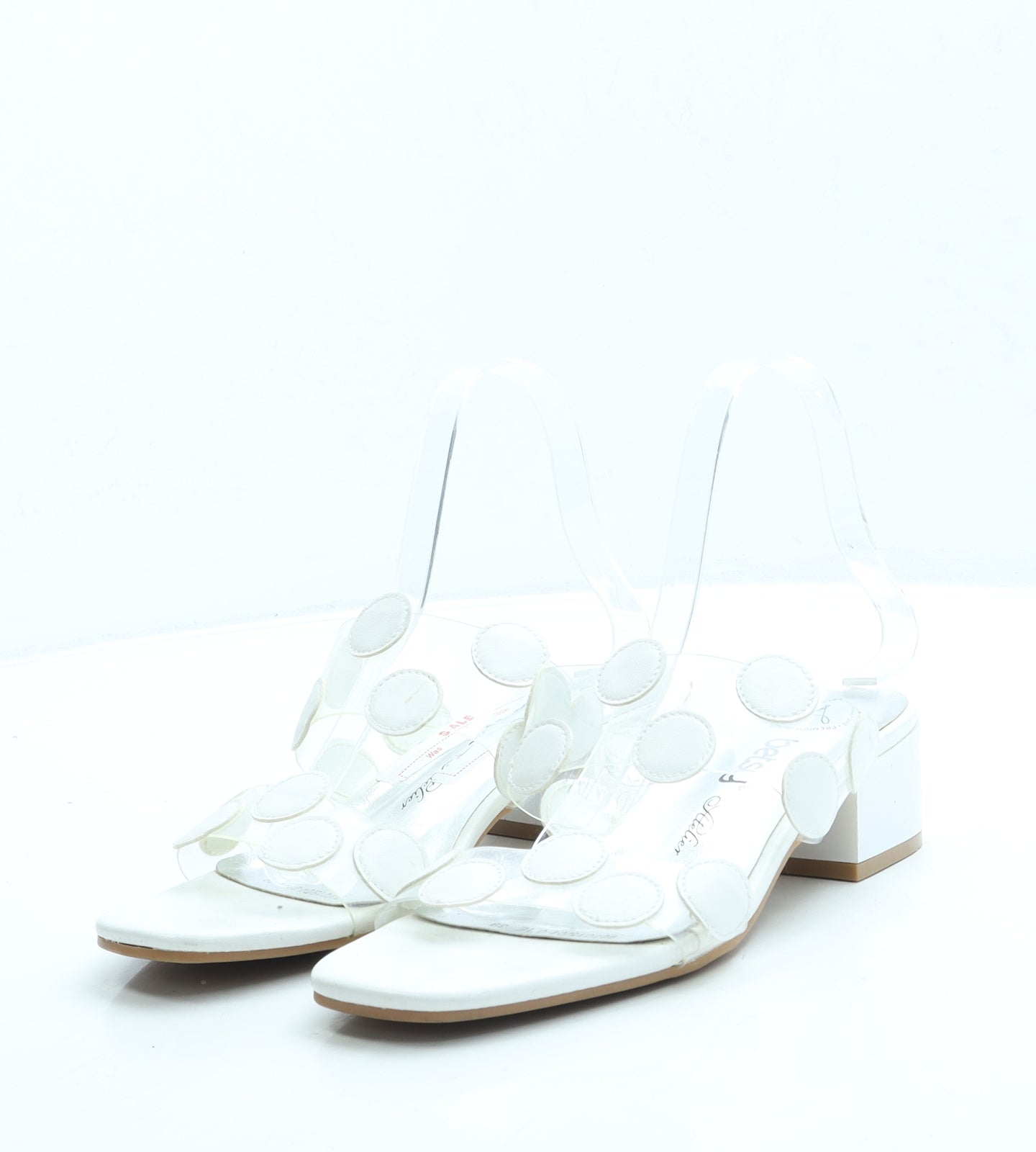 Betsy Womens White Leather Mule Heel UK 6 39