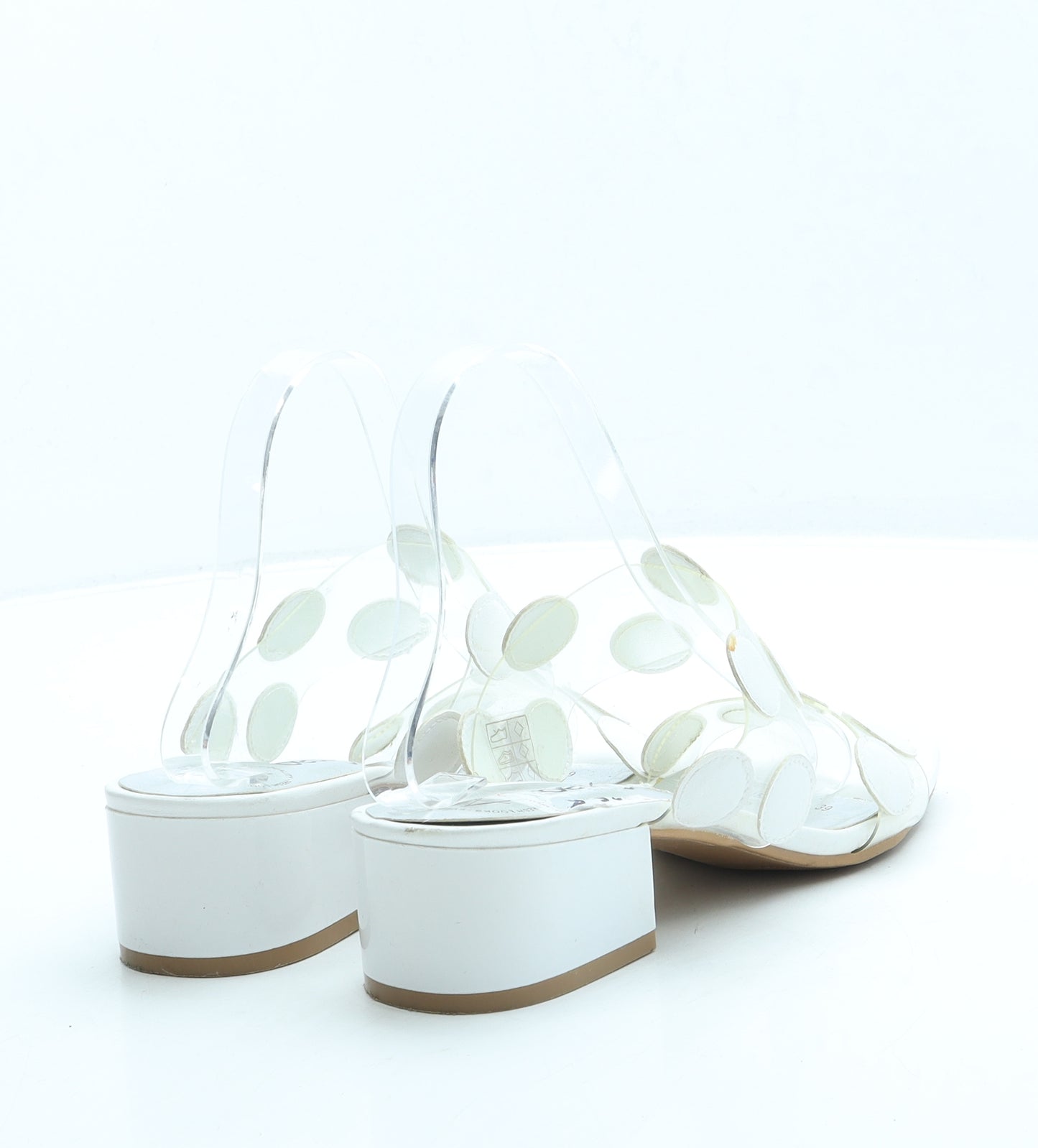 Betsy Womens White Leather Mule Heel UK 6 39