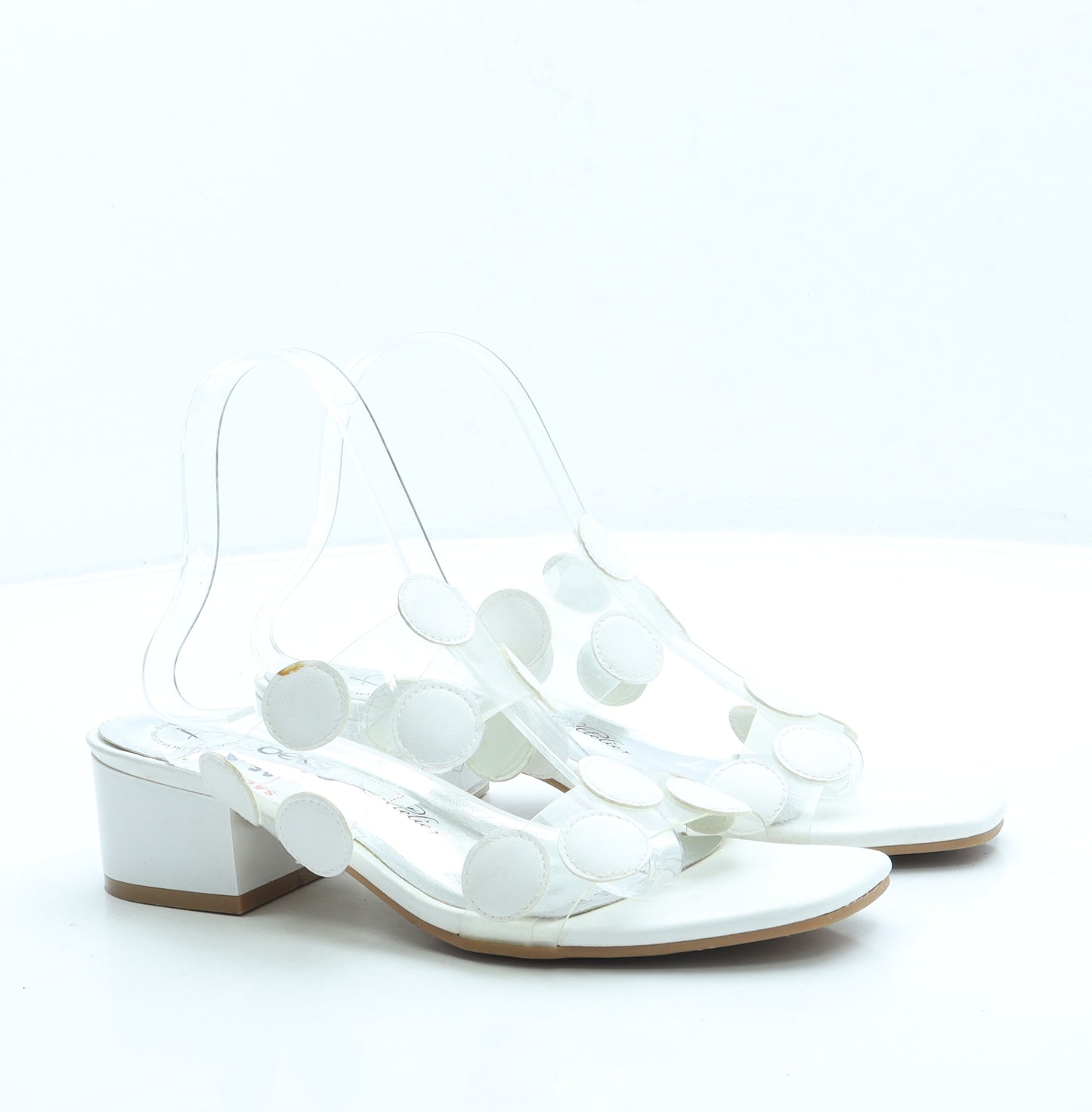 Betsy Womens White Leather Mule Heel UK 6 39