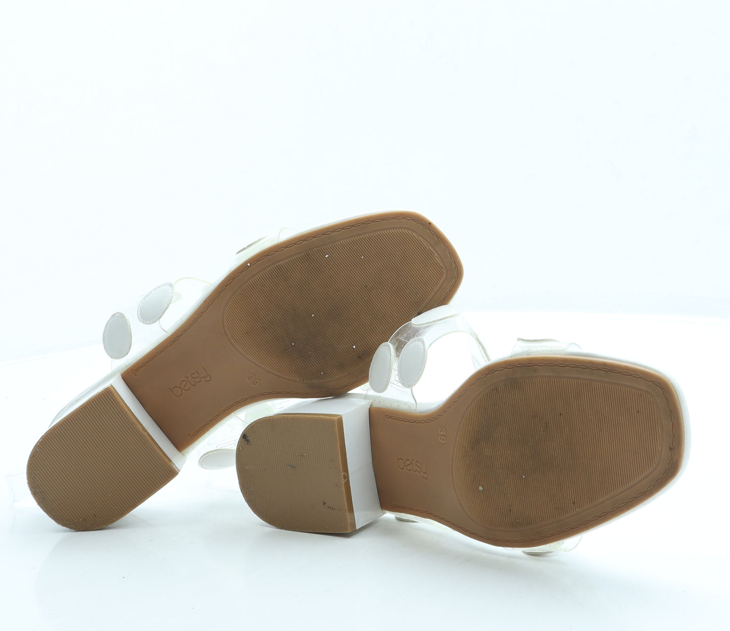 Betsy Womens White Leather Mule Heel UK 6 39